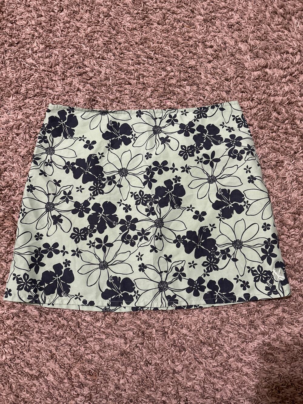 Vintage Carve Designs Y2K Floral Mini Skirt S